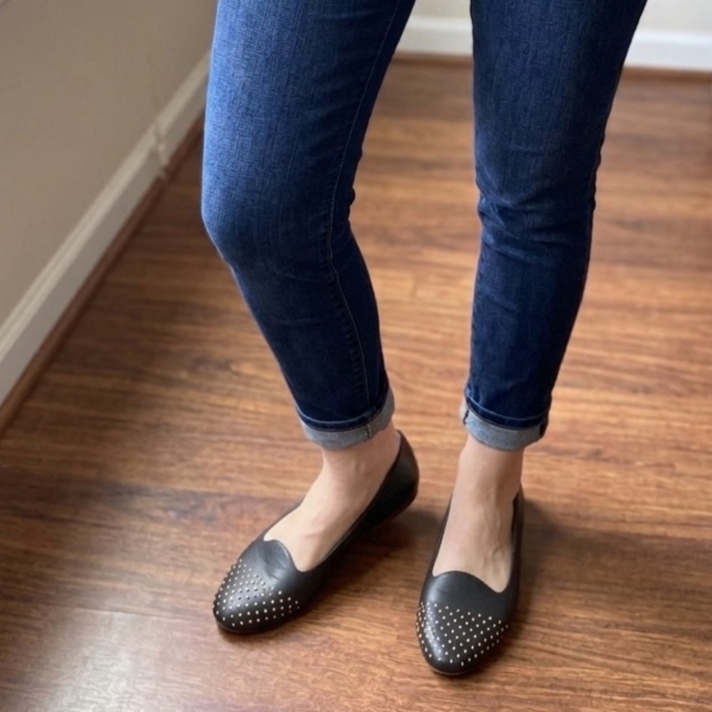 Vionic Black Studded Women's Ballet Flats Sz 10